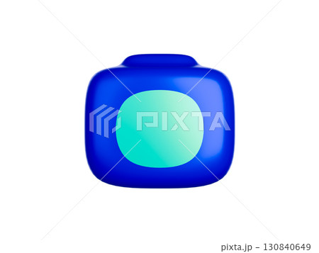 vibrant blue, with a soft, rounded rectangular shape 130840649