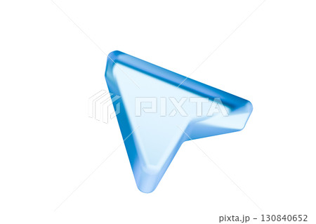 Blue triangle on white background 130840652