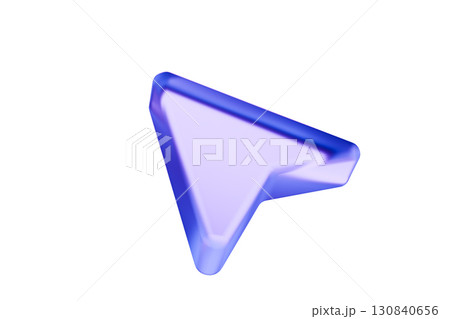 Blue triangular object on white background Blue triangular object on white background 130840656