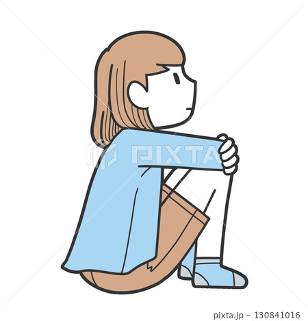 三角座りの女の子 三角座りの女の子 130841016