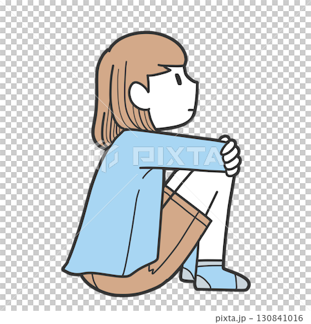 Triangle sitting girl 130841016