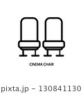 Outline cinema chair vector icon. isolated black simple line element illustration from cinema concept. editable vector stroke cinema chair icon on white background 130841130