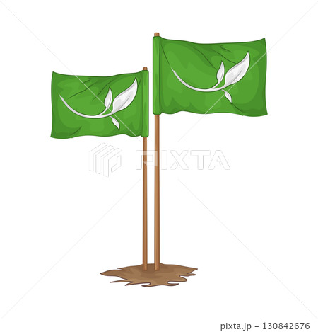 Illustration of eco flag 130842676