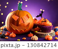 ハロウィンのかぼちゃとお菓子 130842714