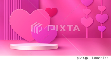 Heart podium 3d scene 130843137