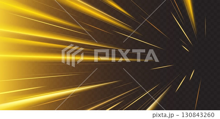 Speed ray anime effect with golden light streaks Speed ray anime effect with golden light streaks 130843260