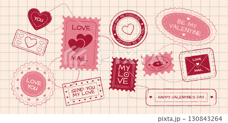 Valentine love stamp collection Valentine love stamp collection 130843264