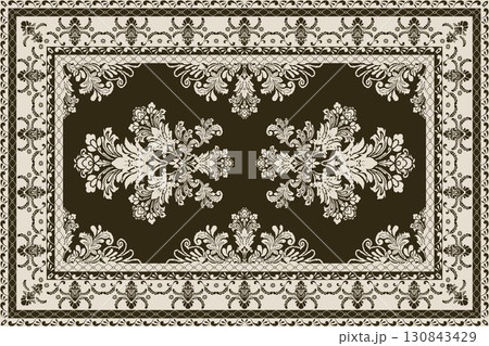 Vintage Arabic pattern.Persian colored carpet.Ikat ethnic style moroccan rug and carpet.Rich ornament for fabric design,handmade,interior decoration,rug,tapis,yoga mat,textiles.Multicolored background 130843429
