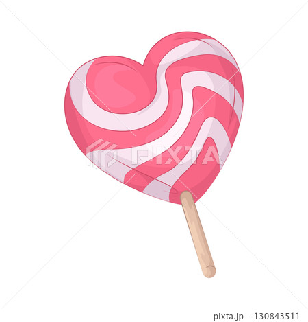 Illustration of heart lollipop Illustration of heart lollipop 130843511