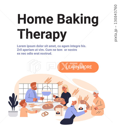Home baking family kitchen activity people preparing bread pastries wheat cozy interior modern flat design landing page Home baking family kitchen activity people preparing bread pastries wheat cozy interior modern flat design landing page 130843760