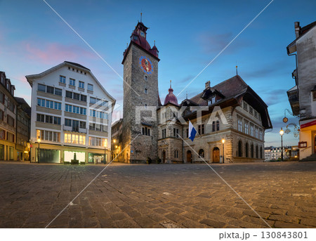Kornmarkt square and Town Hall in Lucerne, Switzerland 130843801