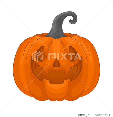Illustration of scary pumpkin  130844304