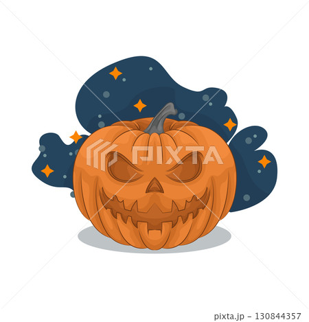 Illustration of scary pumpkin Illustration of scary pumpkin 130844357
