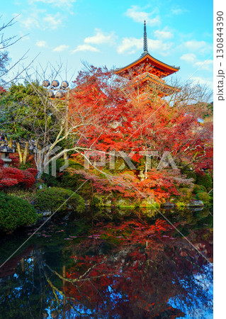 清水寺の紅葉と三重塔 清水寺の紅葉と三重塔 130844390