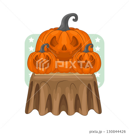 Illustration of scary pumpkin Illustration of scary pumpkin 130844426