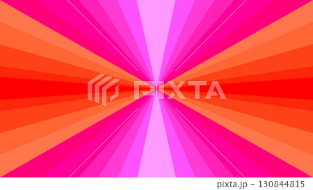 幾何学模様　放射状　三角形　グラデーション　オレンジ色　 130844815