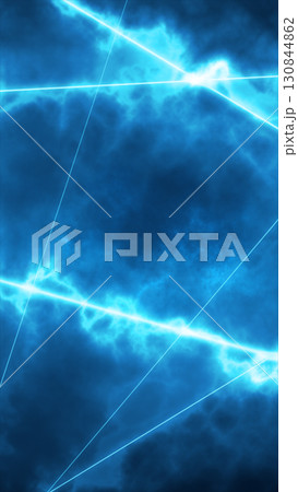Fiery abstract clouds intersected by glowing orange energy beams, evoking power, force, and tension 130844862
