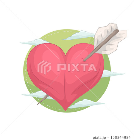 Illustration of heart arrow Illustration of heart arrow 130844984