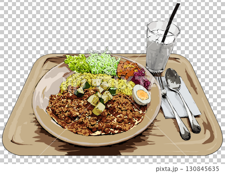美味しそうなカレーセット 130845635