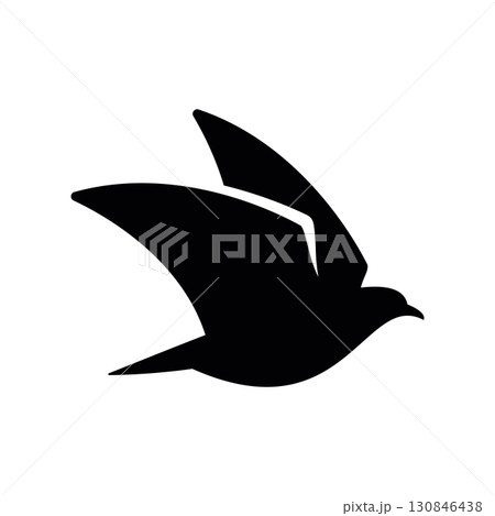 Simple black vector icon with a theme crow flies Simple black vector icon with a theme crow flies 130846438