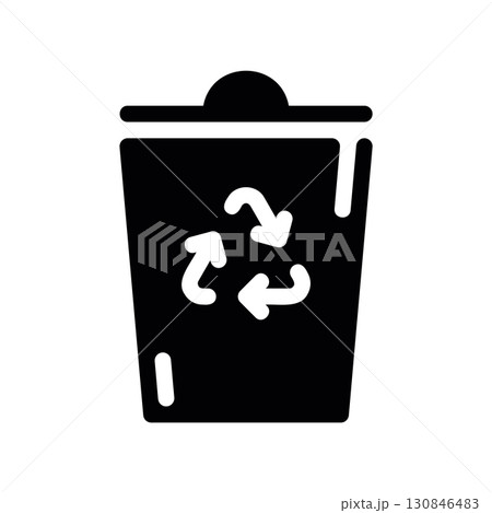 Simple black vector icon with a theme waste recycling Simple black vector icon with a theme waste recycling 130846483