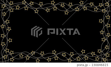 Dark background with frame of starry glowing garlands 130846815