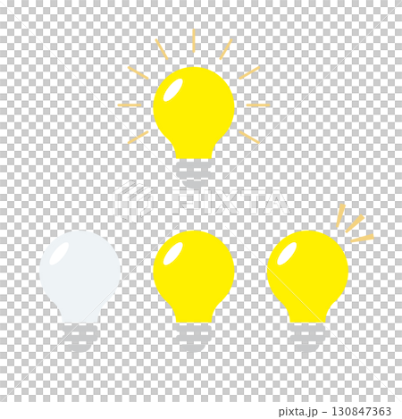 亮著和不亮的燈泡插圖集 - 靈感和想法的圖像 亮著和不亮的燈泡插圖集 - 靈感和想法的圖像 130847363