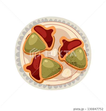 Acorn cookies on plate. Vector dessert in autumn season style. Homemade baking for celebration or fall treat for gathering and festive holiday. Confectionery nuts for seasonal festival. Sweets. Acorn cookies on plate. Vector dessert in autumn season style. Homemade baking for celebration or fall treat for gathering and festive holiday. Confectionery nuts for seasonal festival. Sweets. 130847752