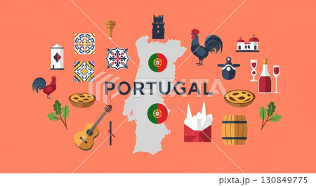Portugal Cultural Icons and Symbols Vector Illustration Set Portugal Cultural Icons and Symbols Vector Illustration Set 130849775