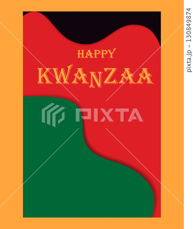 Happy Kwanzaa Poster Paper Cut Effect Traditional Holidays Colors Promo Print Materials Design idea Happy Kwanzaa Poster Paper Cut Effect Traditional Holidays Colors Promo Print Materials Design idea 130849874