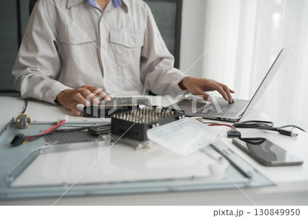 Computer Hardware dissemblers fixing computer PC. Computer Hardware dissemblers fixing computer PC. 130849950