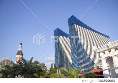 09.09.2025 - Batumi, Georgia - Shot of the Orbi city hotel towers 130850005