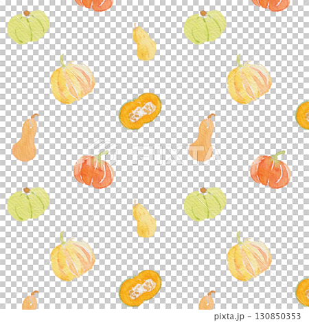 Pumpkin watercolor pattern 130850353