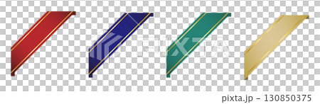 奢華角絲帶向量素材集 奢華角絲帶向量素材集 130850375