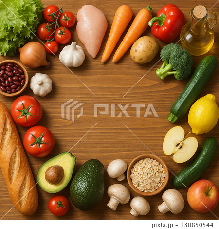 Balanced Meal Frame with Chicken (Square) 130850544