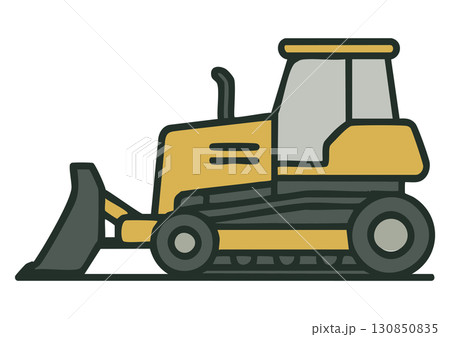 ブルドーザーのイラスト 130850835