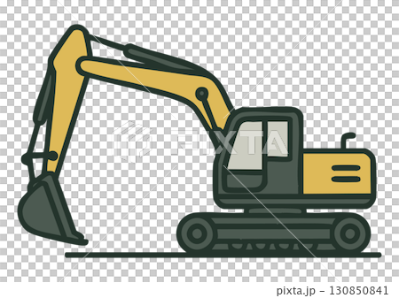 挖掘機車的插圖 挖掘機車的插圖 130850841