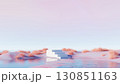 3d render, surreal abstract desert landscape with white staircase and water 130851163