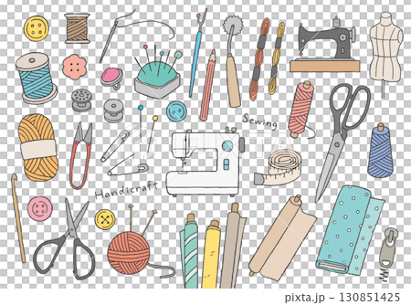 縫紉和工藝插圖集(彩色) 縫紉和工藝插圖集(彩色) 130851425