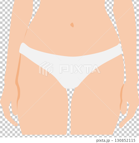 Illustration of a woman wearing underwear 130852115