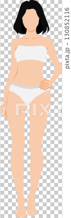 Illustration of a woman wearing underwear Illustration of a woman wearing underwear 130852116