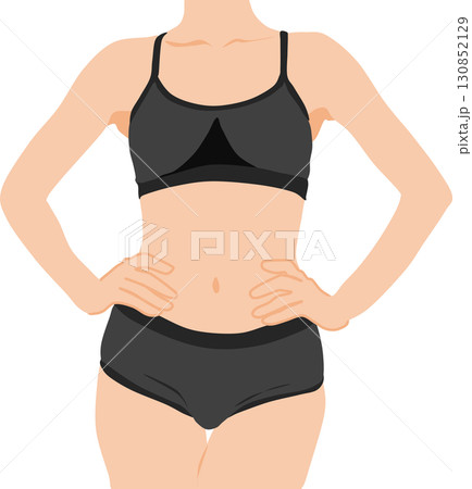 下着を着た女性のイラスト 下着を着た女性のイラスト 130852129