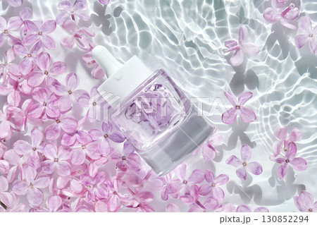 Abstract background with water and flowers. Space for the text. 130852294