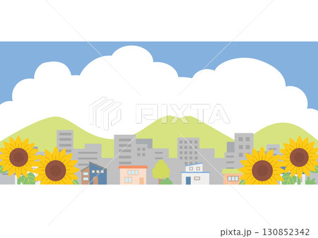 夏の街並みのイラスト 夏の街並みのイラスト 130852342