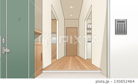 玄関2の2:ドア開【背景】  130852464