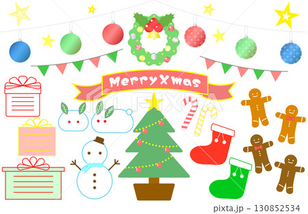 クリスマスアイコンセット クリスマスアイコンセット 130852534