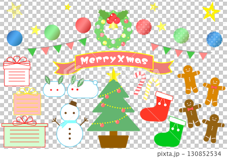 クリスマスアイコンセット クリスマスアイコンセット 130852534