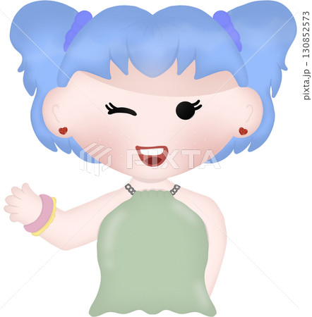 cute little girl with angel wings 130852573