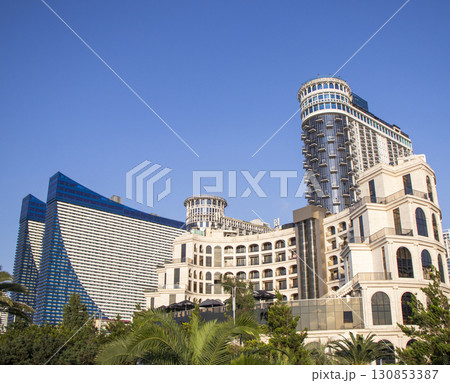 09.09.2025 - Batumi, Georgia - Shot of the number of beach side hotels 130853387