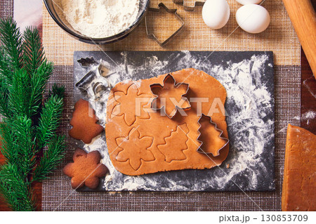 The process of making Christmas Ginger cookies The process of making Christmas Ginger cookies 130853709